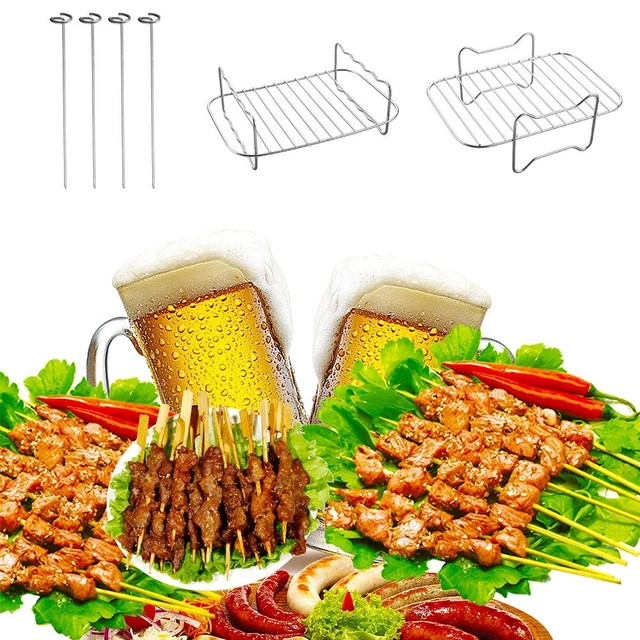 WMF Lot De 4 Brochettes Inox 18/10 Cromargan 37 Cm – BBQ Premium, Design Extra-Long, Antirouille