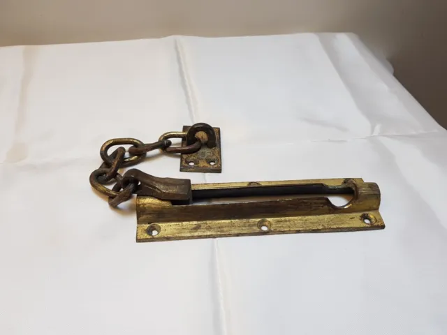 victorian door security chain restrictor solid brass
