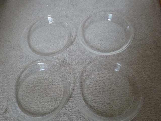 4- VINTAGE PYREX CLEAR Glass Baking Pie Plate Dish #209 9