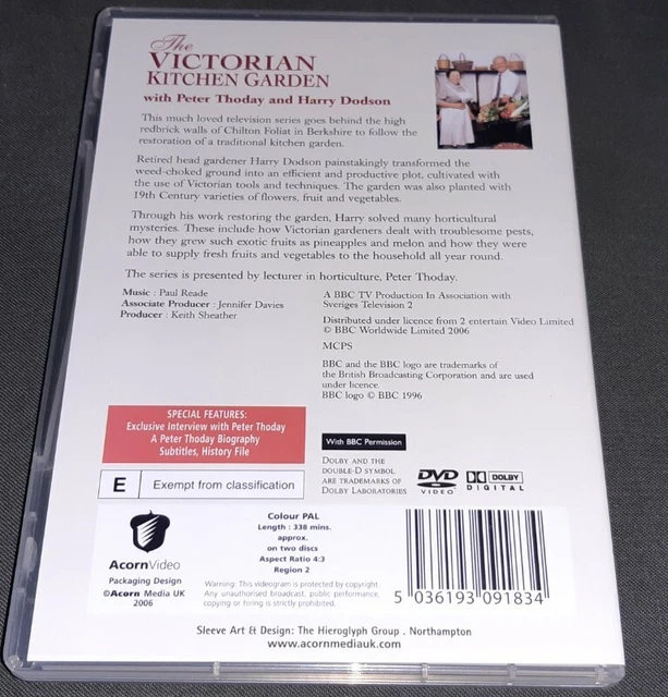 UK DVD. THE VICTORIAN KITCHEN GARDEN Complete BBC Series. UK Issue 2