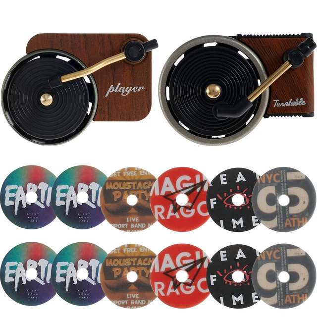 2Pcs Car Air Freshener Record Player Retro Diffusers Clips Record Player Shape♃