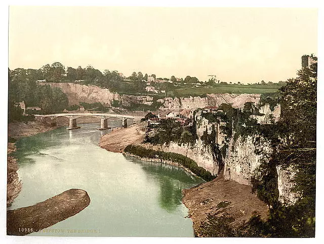 The bridge I Chepstow Wales c1900 OLD PHOTO