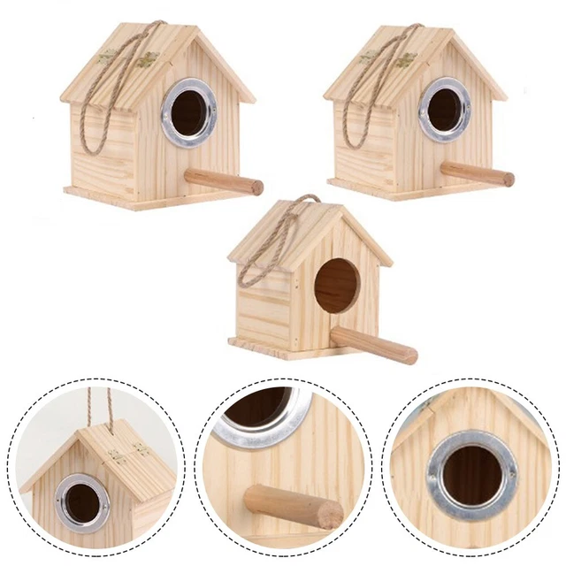 CASA DI NIDIFICAZIONE in legno resistente alle intemperie per uccellini dai predatori EUR 29,50