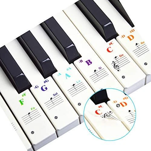 Autocollants de pianoYMWALK autocollants de piano ou de clavier colorés pour ...