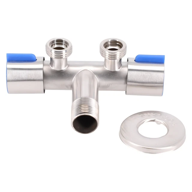 Rubinetto doppio manico rubinetto WC in acciaio inox rubinetto lavatrice