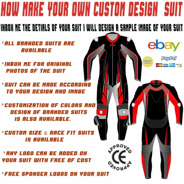 Riding Motorcycle Suit Racing Motorcycle Leather Men Women 1 & 2 Pc Suit Custom