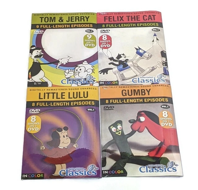 CLASSIC CARTOONS (4 DVDs) Tom & Jerry, Gumby, Felix The Cat, Little