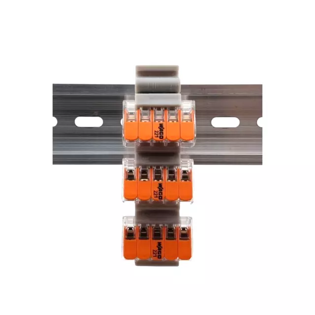 1x Din Rail 35mm Hutschienenhalter für 5er Wago 221 Klemmen / Halter / Halterung