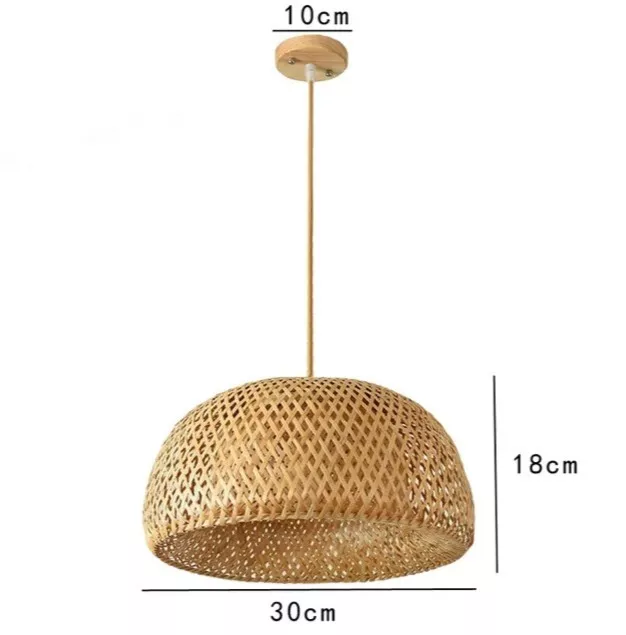 lampara de techo tejida De Bambú Ratán Mimbre Con Pantalla