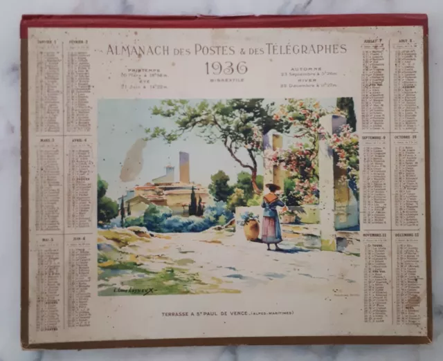 Small : 1921-40 - CALENDRIER 1922 sur carton fort - Almanach des Postes et  des Télégraphes