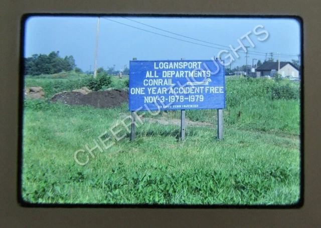 Original  '82 Kodachrome Slide CR Conrail Logansport 1 year accident Free  37W63