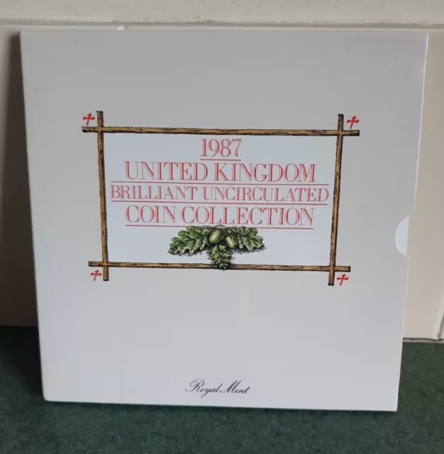 1987  Royal Mint  Uk Annual 7 Coin Set  Collection  Brilliant Uncirculated Bunc