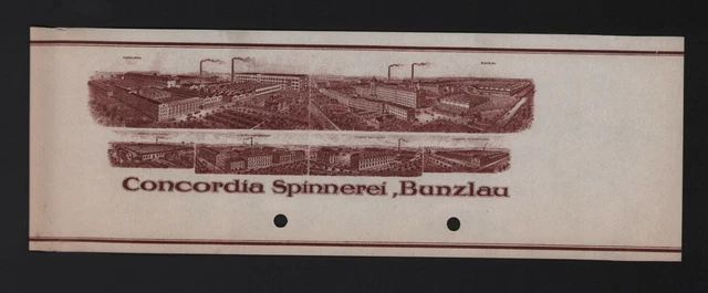 BUNZLAU, 2 x Werbung Druck-Bogen Verpackung 1910, Concordia Spinnerei