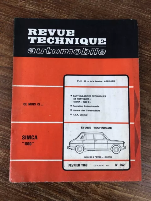 Revue Technique Automobile RTA (1968)  Nr 262 Simca 1100