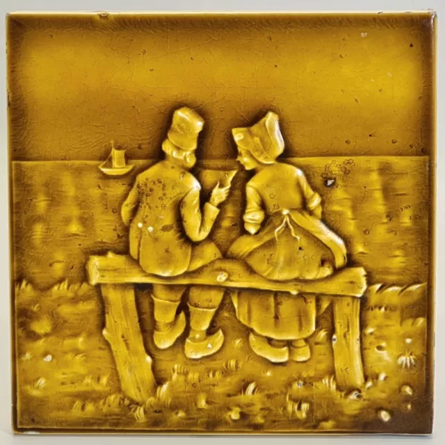 Art Nouveau Fireplace Tile Bendorfer Wandplattenfabrik, Bendorf C1905