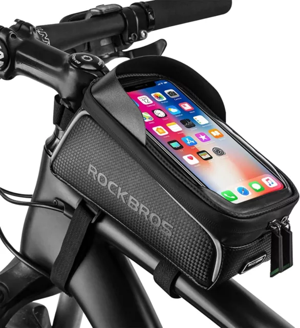 ROCKBROS Fahrradtasche Wasserdicht Rahmentasche Oberrohrtasche 6,0'' Handyhalter