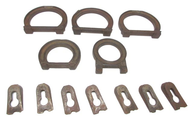 Antique Original 1871 Cast Iron Victorian Bed Rail Hooks Parts