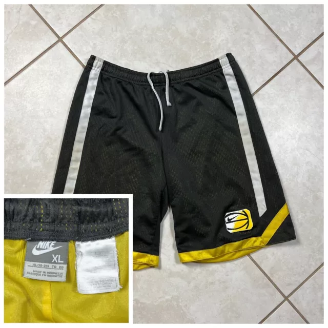 Nike Vintage 90's Boys Youth Shorts Mesh BasketballGray YellowXL (18-20) - W2