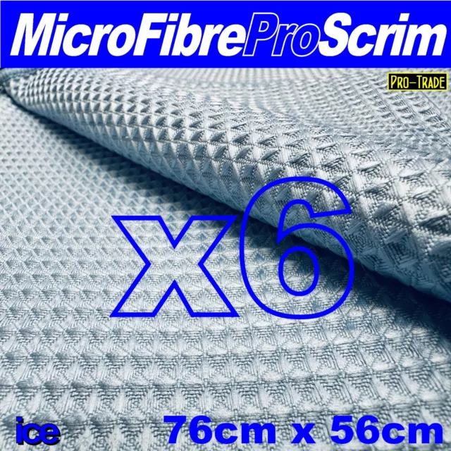 6 x JUMBO 76x56cms GLASS WINDOW MIRROR MICROFIBRE CLEANING SCRIM CLEANER CLOTHS