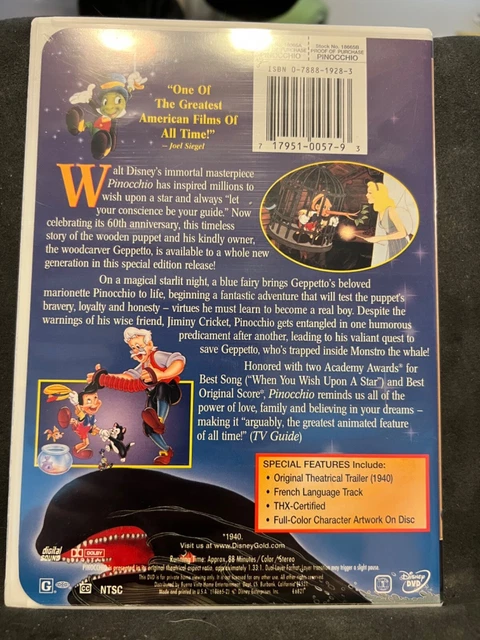 Pinocchio - Dvd 1999 Gold Collection Edition, Disney 2