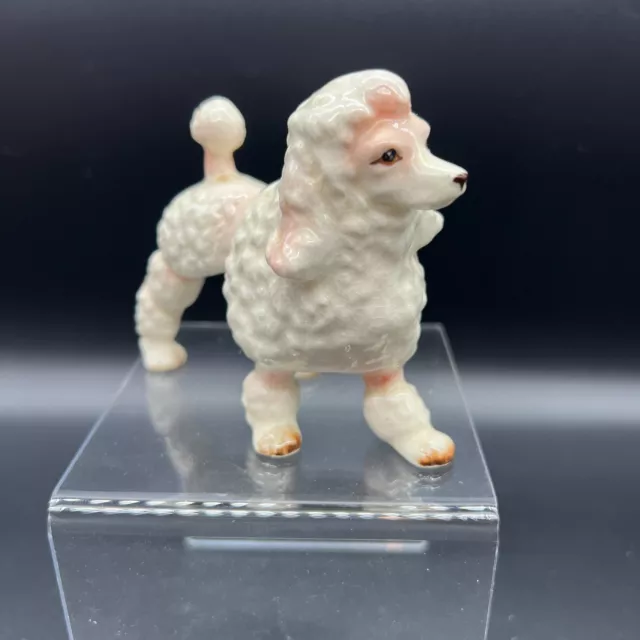 Vintage Small White Standing Groomed Poodle Figurine Nippon Japan