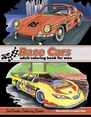 Zenmaster Colorin Race Cars Adult Coloring Book  (Tapa blanda) (Importación USA)