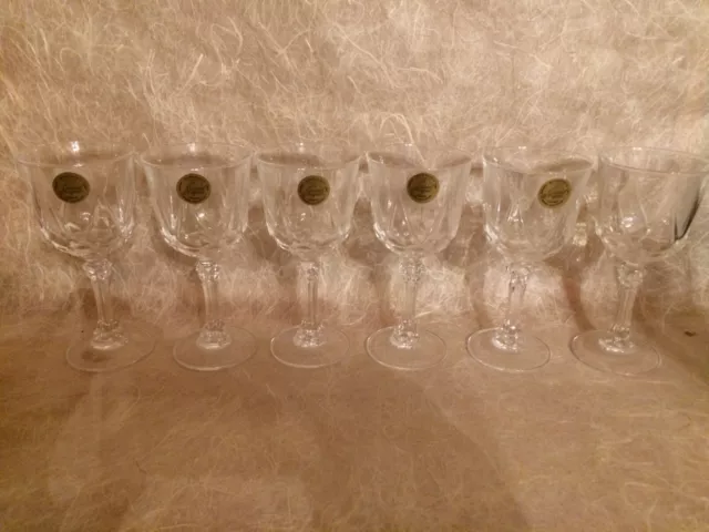 6 VERRES à Vin apéritif porto AUTEUIL  Cristal d'Arques