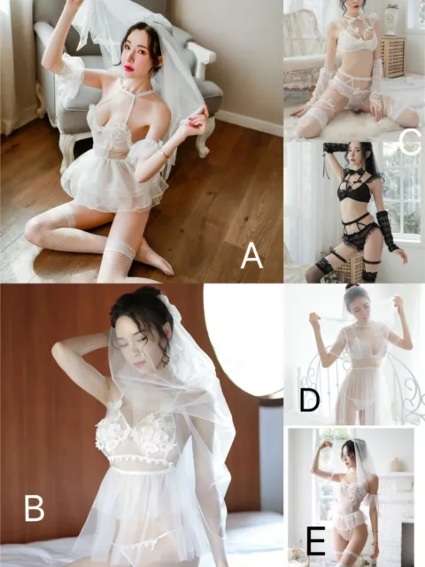 SA Sexy Ladies White Bridal Outfit Wedding Costume Cosplay G-String Lingerie G11