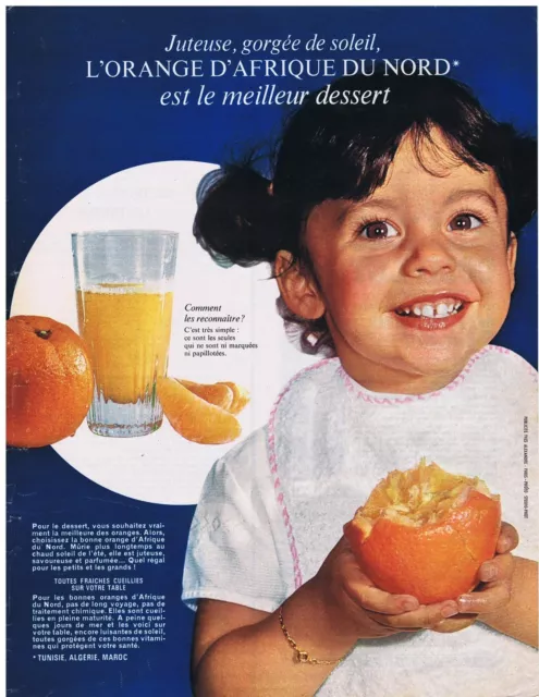 PUBLICITE ADVERTISING 105  1966  l'ORANGE D'AFRIQUE DU NORD  fruits