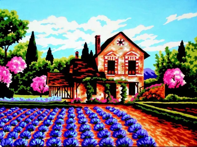 Gobelin L Tapestry/Needlepoint Kit - Lavender Garden/Spring Scene by Atlascraft