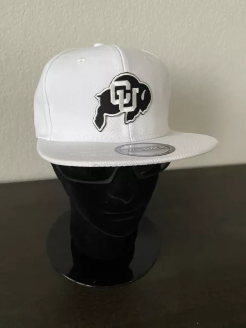 Colorado Buffaloes Cu Buffalo Mascot Logo Adult Snapback White Hat Cap New 🦬