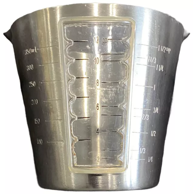 Rare Amco Stainless Steel Measuring Cup 52 Ounces With Handle Rust Proof