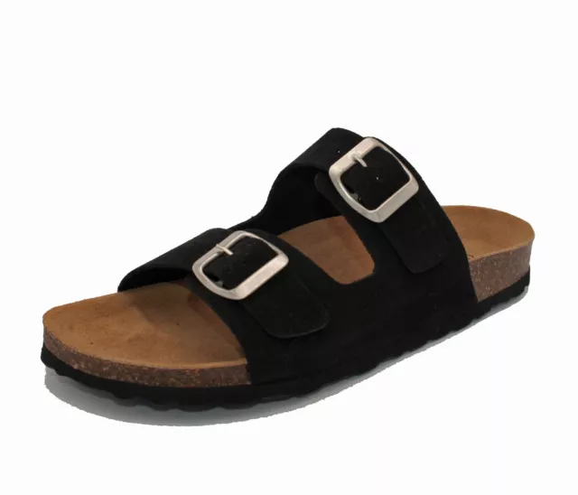 Oxygen Footbed Sandal PARIS SUEDE BLACK size 6.5-9 (40-43) RRP £30