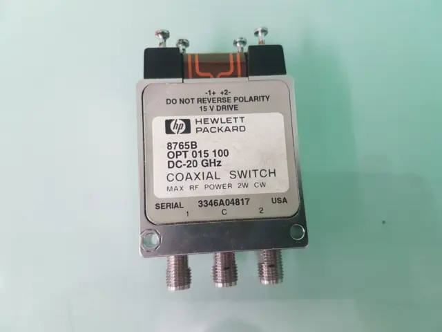 Coaxial Switch SPDT, Agilent HP 8765B, DC - 20 GHz 15 Volt
