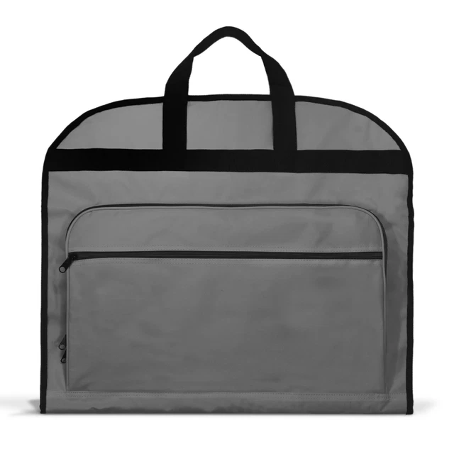 39" Business Garment Bag Cover Suits Dresses Clothing Foldable Pockets Gray