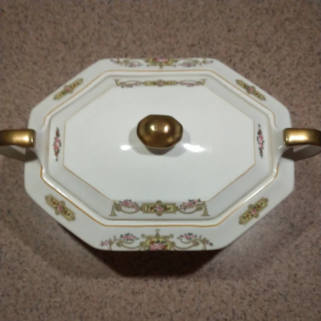 Vtg Early 20th Century French Gilded Gold Handles, Knob Lid Bel Clair Taurine...