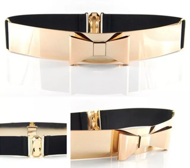 HQ Woman Lady Must Have Fashion Metallic Mirror Leather Belt Metal Waist Band