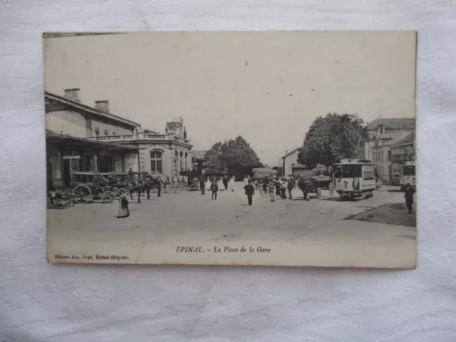 Cpa Vosges 88 Epinal La Place De La Gare