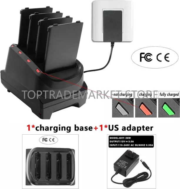 4-Slot Battery Charger Cradle For ZEBRA TC21 TC26 w/ Adapter SAC-TC2Y-4SCHG-01