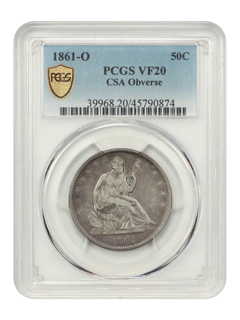 1861-O 50C PCGS VF20 (CSA Obverse)