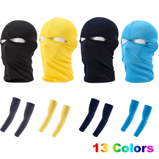 UV Protection Arm Sleeves Guard & Two Holes Thin Balaclava Breathable Face Mask