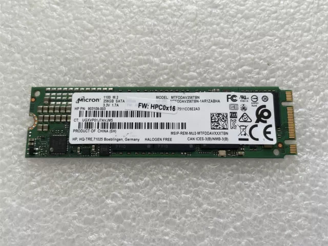 For Hp L11312-001 Micron 1100 M.2 256GB SATA SSD Solid State Drive MTFDDAV256TBN