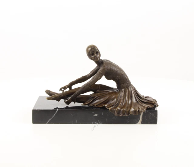 9937112-ds Escultura de Bronce Figura Art Decó Bailarina "Tanara" 16x14x26cm