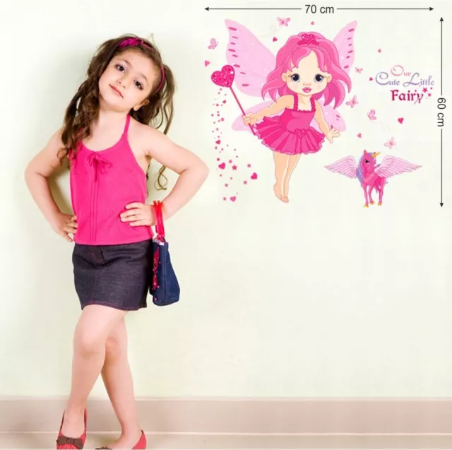 Wall Sticker Baby Girl Cartoon Cute Princess Poster Traditional Kids Room Decor 3