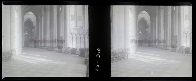 France Amiens Cathedral c1920 Photo Stereo Plate Negative Vintage V21L26n7