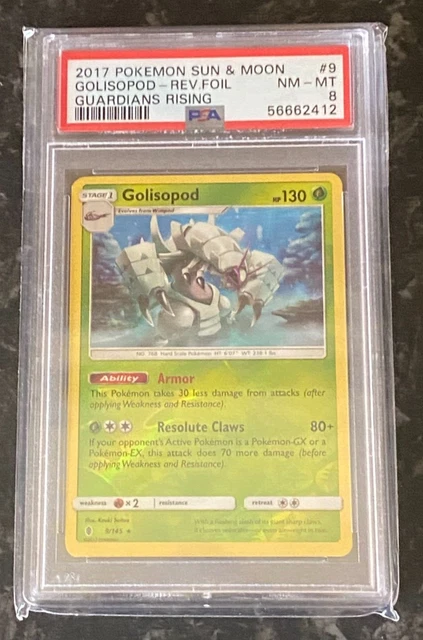 Pokemon Sonne und Mond Golisopod Rev Folie PSA 8 2017