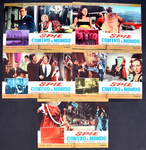 Fotobusta Spies Contre Il Mondo Lex Barker Pierre Brice Stewart Granger F51