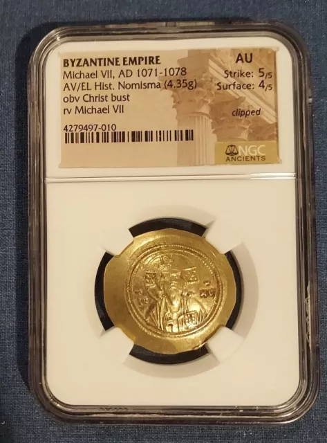 GOLD Michael VII 1071-1078 AD Byzantine AV/EL Hist Nomisma Coin NGC AU 5/5 4/5