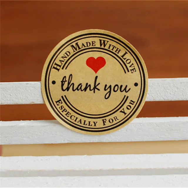 12/60/120x Thank You Hand Made with Love Especially for You Stickers Lab#LN