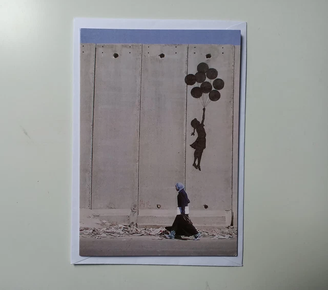 original Greetings card Banksy Mural Balloon Girl Palestine Solidarity Campaign